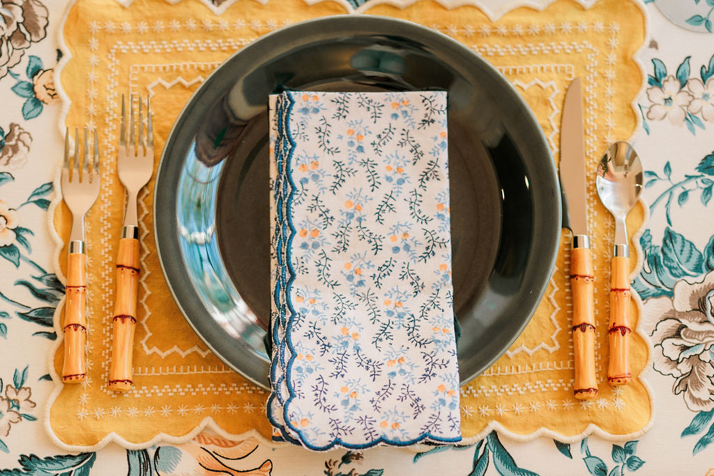 Little Flowers Blue Napkin