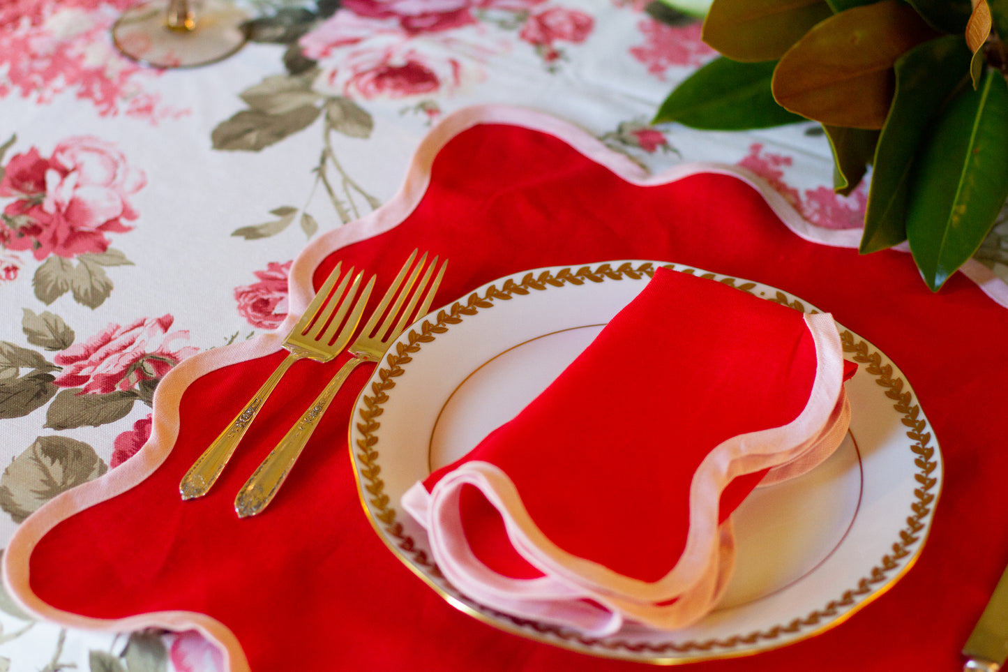 Rosebud with Peony Napkin