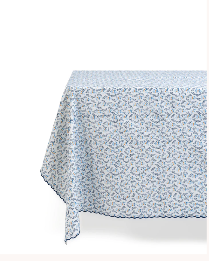 Blue Little Flowers Tablecloth