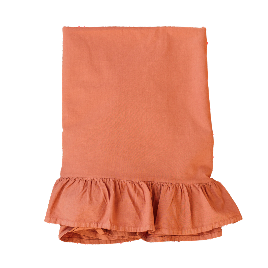 Burnt Orange Ruffle Tablecloth – Canary - Main Image