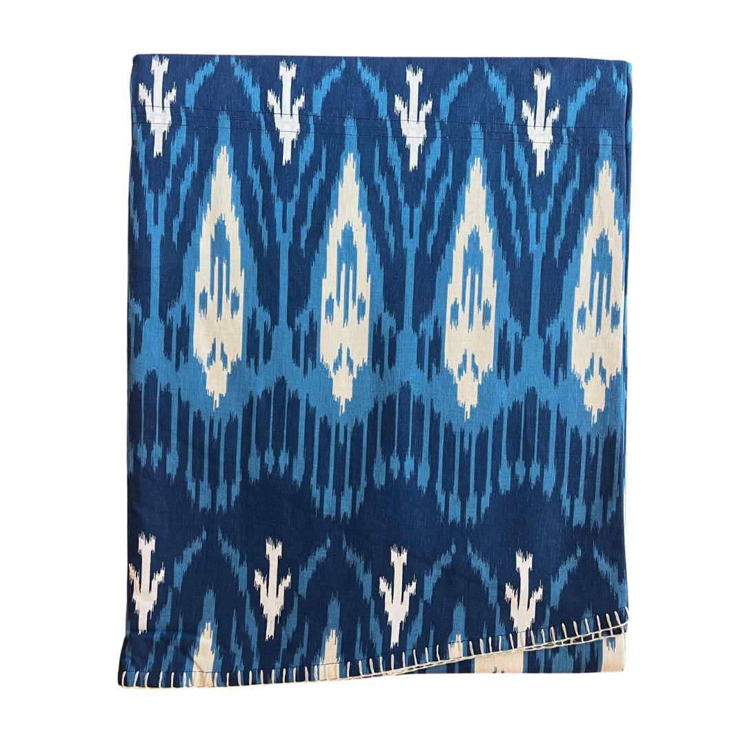 Blue Ikat Tablecloth