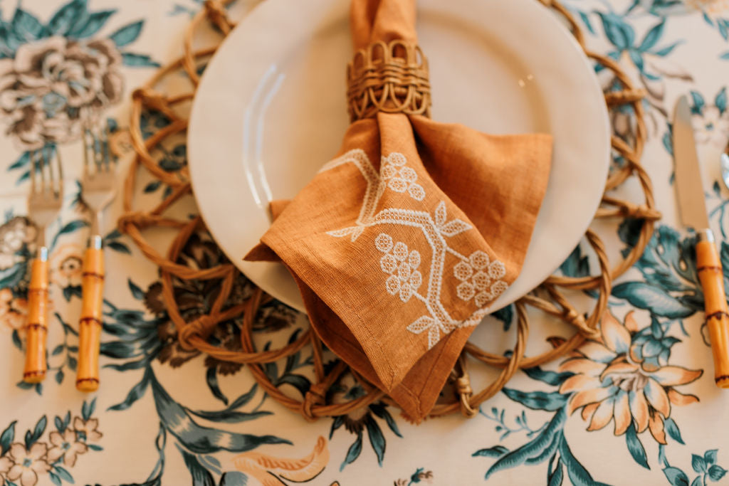 Blue Floral Tablecloth