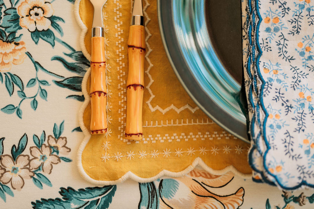 Blue Floral Tablecloth