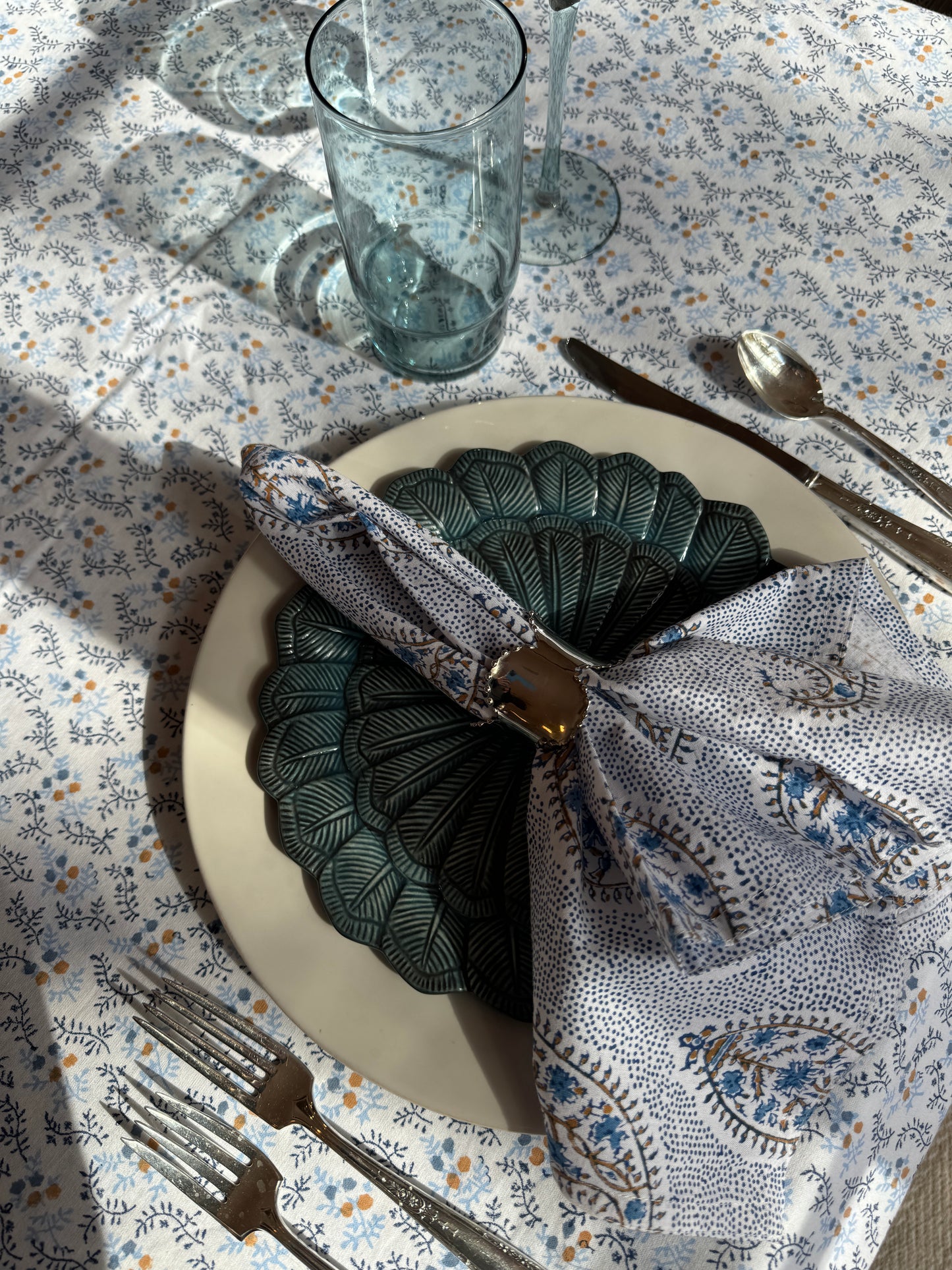 Blue Feather Salad Plate