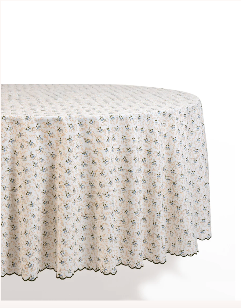 Little Flowers Green Tablecloth