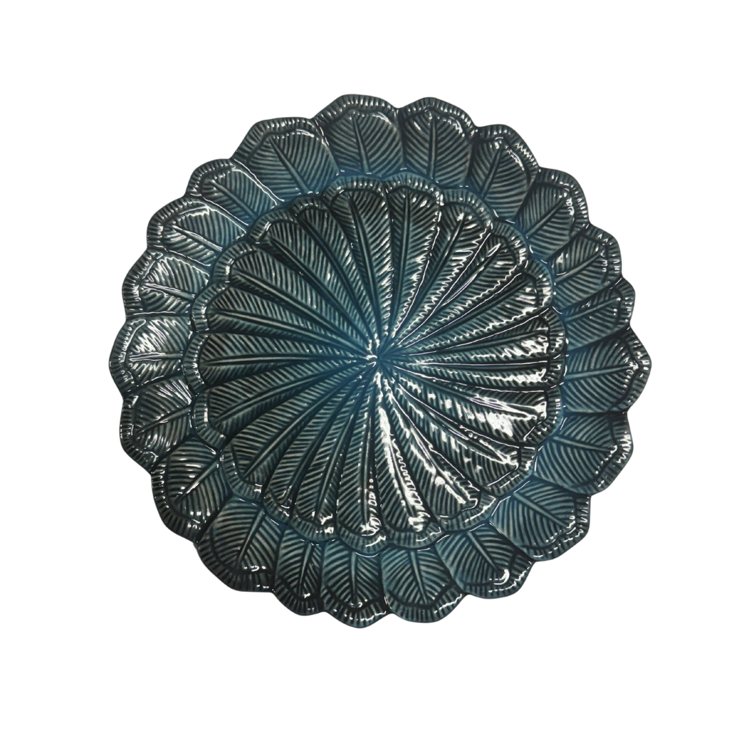 Blue Feather Salad Plate