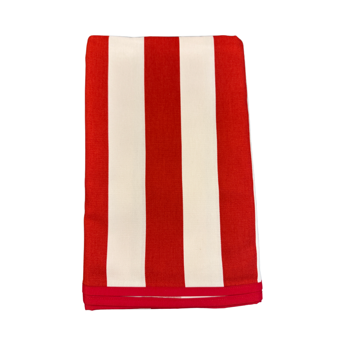 Red and White Stripe Tablecloth