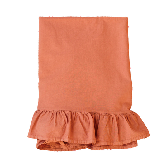 Burnt Orange Ruffle Tablecloth