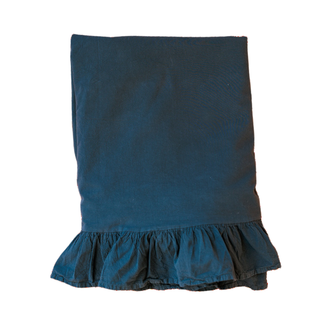 Navy Ruffle Tablecloth